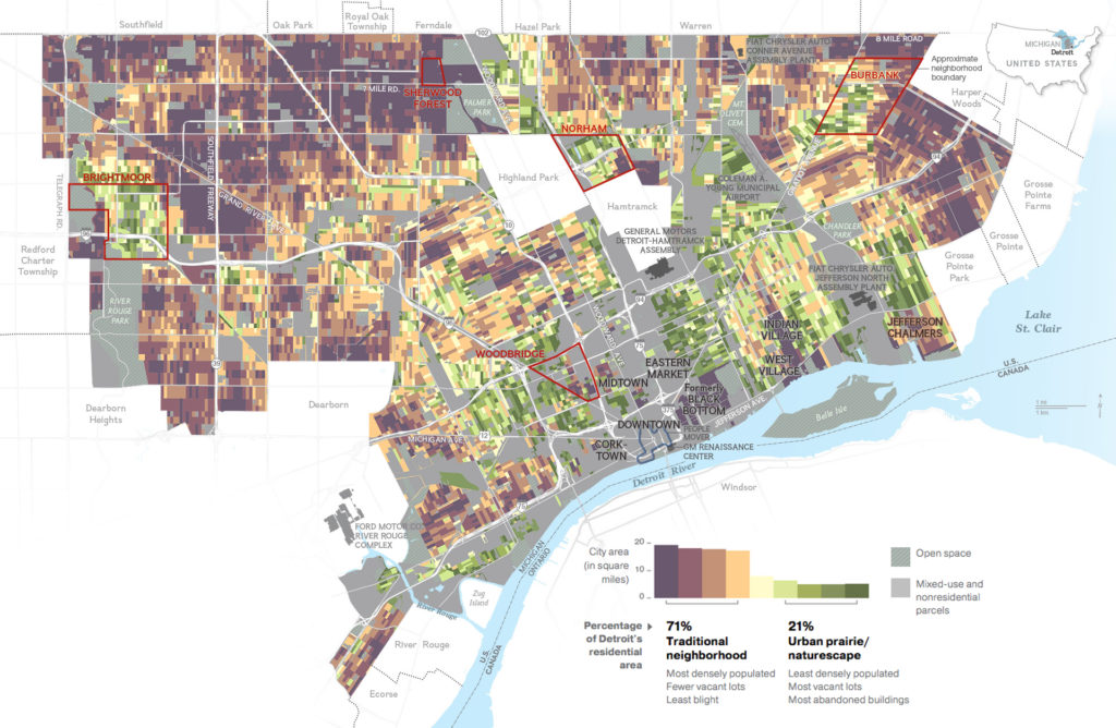 National Geographic - Explore Detroit occupied area map